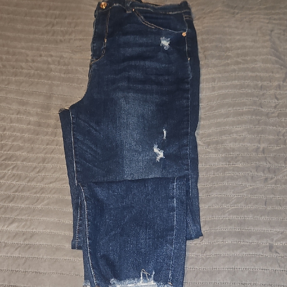 Nicole by Nicole Miller Blue Skinny Jeans with Distressed Details